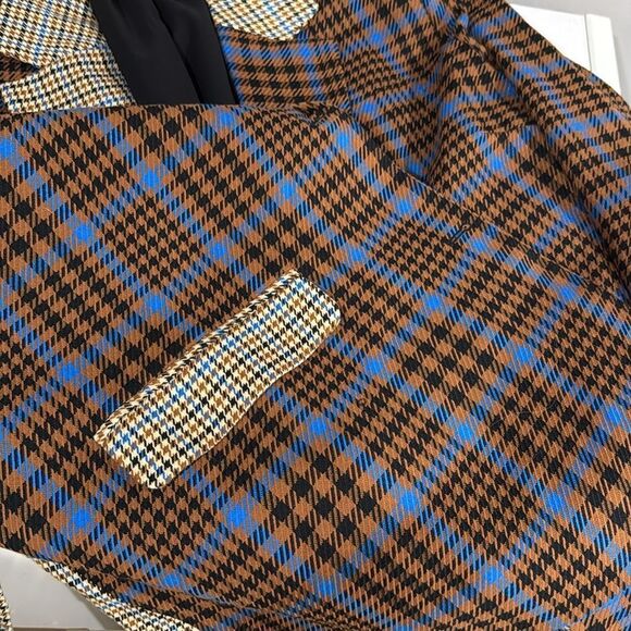 Future Collective Mismatched Houndstooth Oversized “Vintage” Academia Blazer D36 - Picture 5 of 9